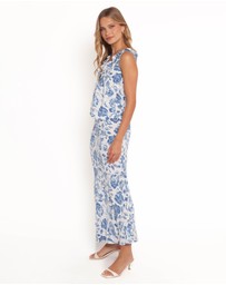 Petal & Pup - Claud Maxi Skirt - Blue White Floral