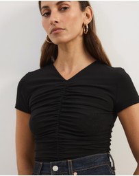 Atmos&Here - Delilah Gathered Mesh Top