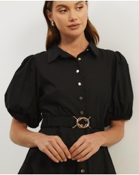 Atmos&Here - Kirrie Linen Blend Belted Mini Dress