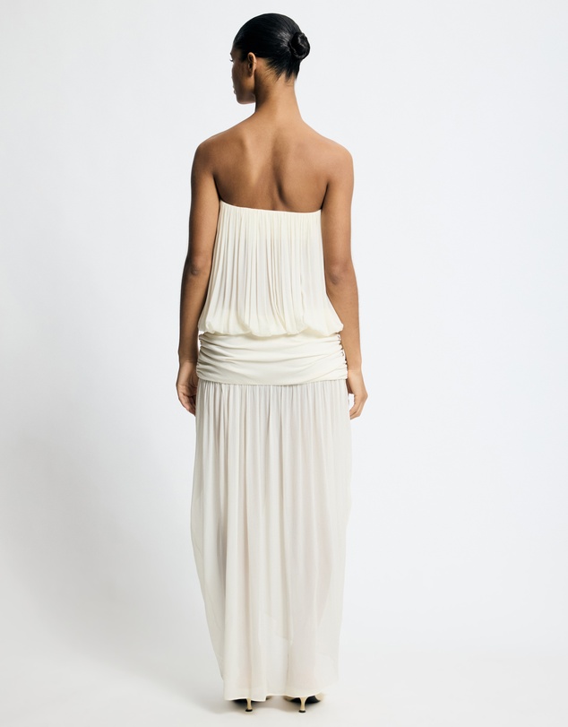 Lover - Liora Jersey And Georgette Strapless Maxi Dress