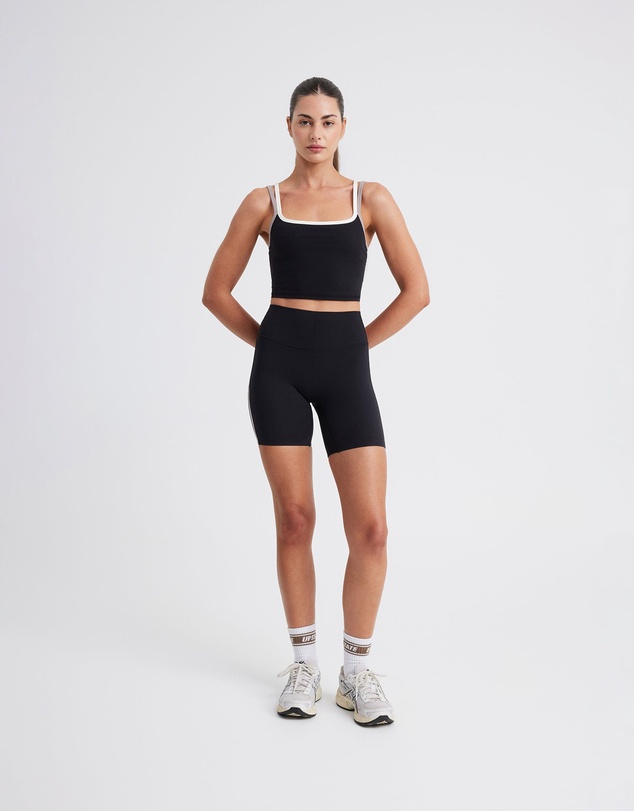 Upstate - Air Sculpt Stripe Bike Short - Black