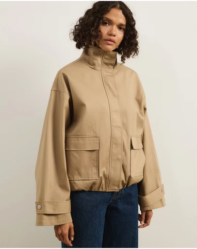 Atmos&Here - Taya Funnel Neck Twill Bomber