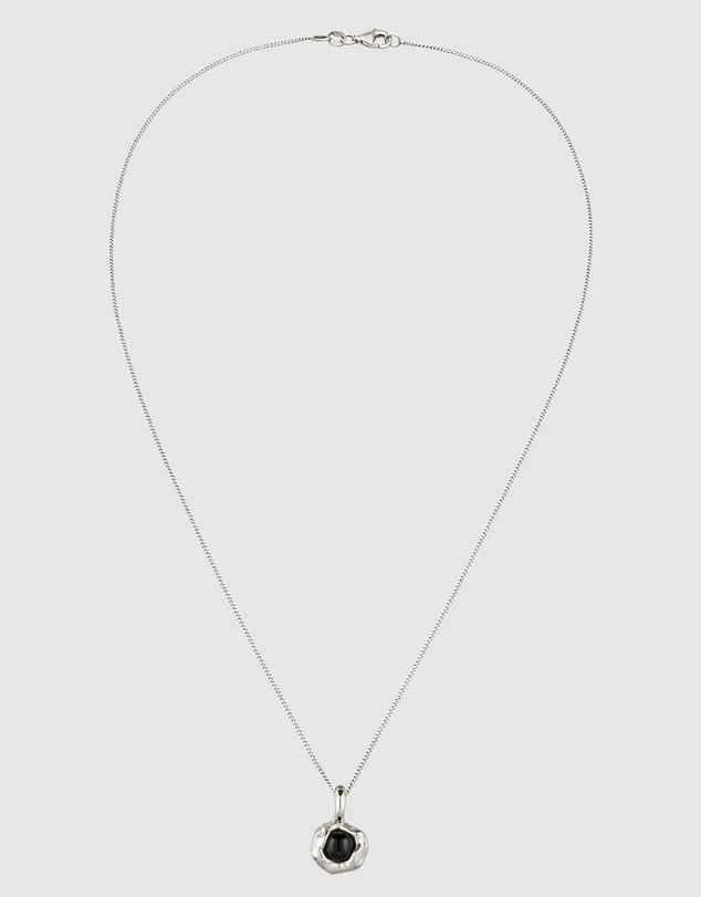 Elli Jewelry - Melted Onyx Pendant Necklace in 925 Sterling Silver