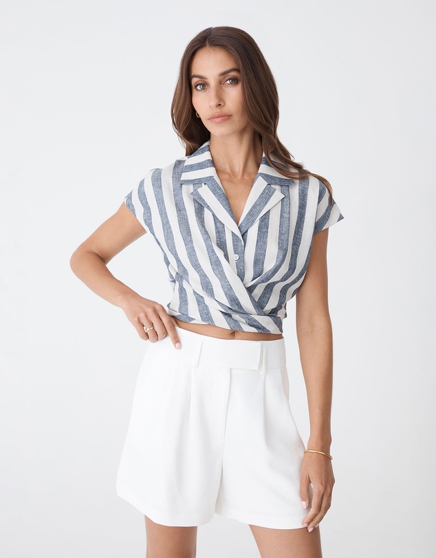 Forcast - Ikaria Linen Blend Wrap Shirt