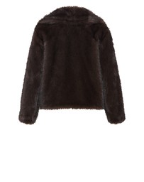 City Chic - Plus size Faith Faux Fur Jacket - espresso