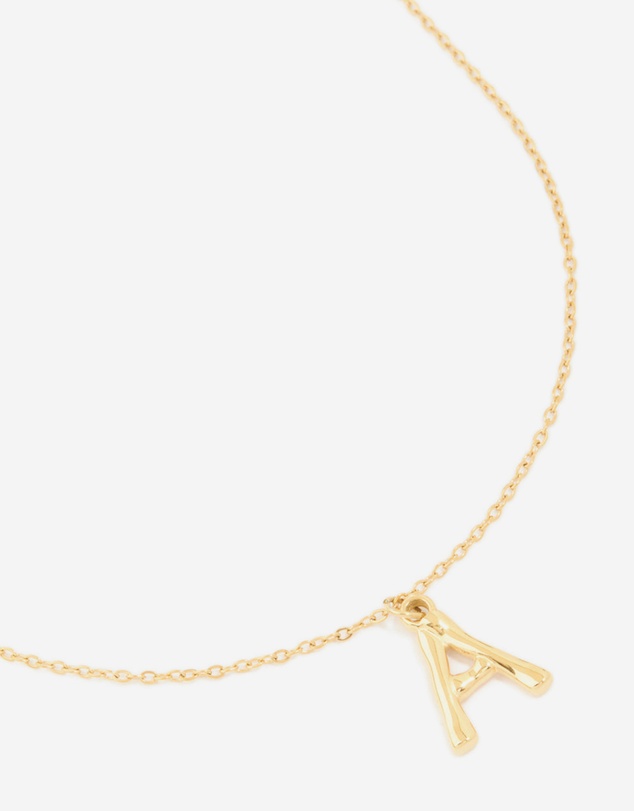 Lovisa - Waterproof Gold Plated Stainless Steel Bamboo Letter A Necklace