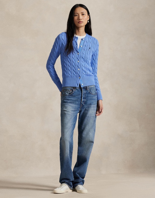 Polo Ralph Lauren - Cable-Knit Cotton Crewneck Cardigan - ICONIC EXCLUSIVE