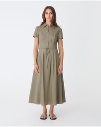 Forcast - Sophie Pleat Waist Linen Dress