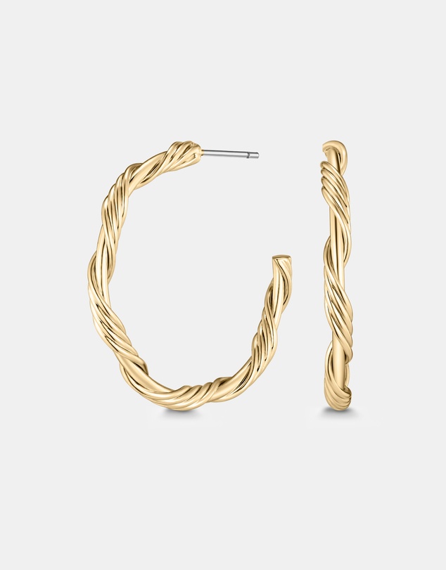 Mestige - Solar Twist Hoops 30mm - 18K Gold Plated