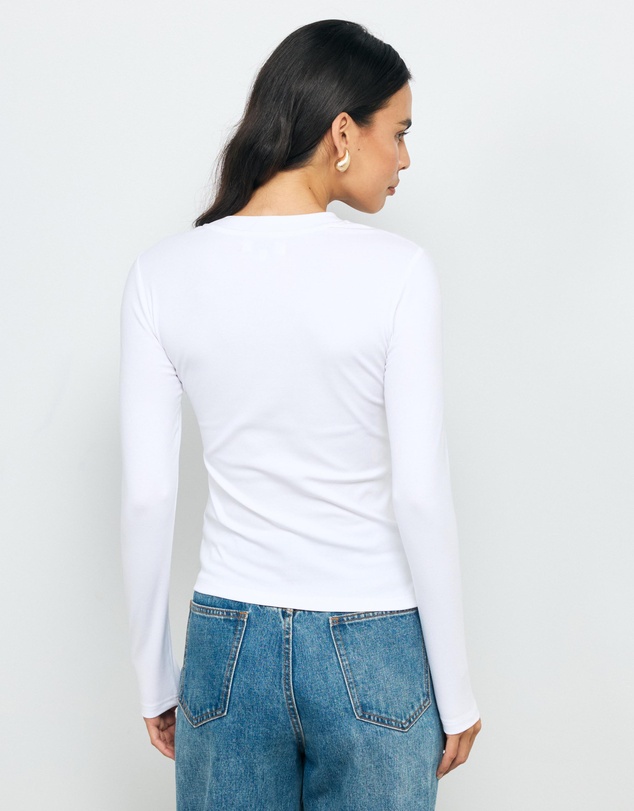 AERE - Amelie Asymm Buttoned Top