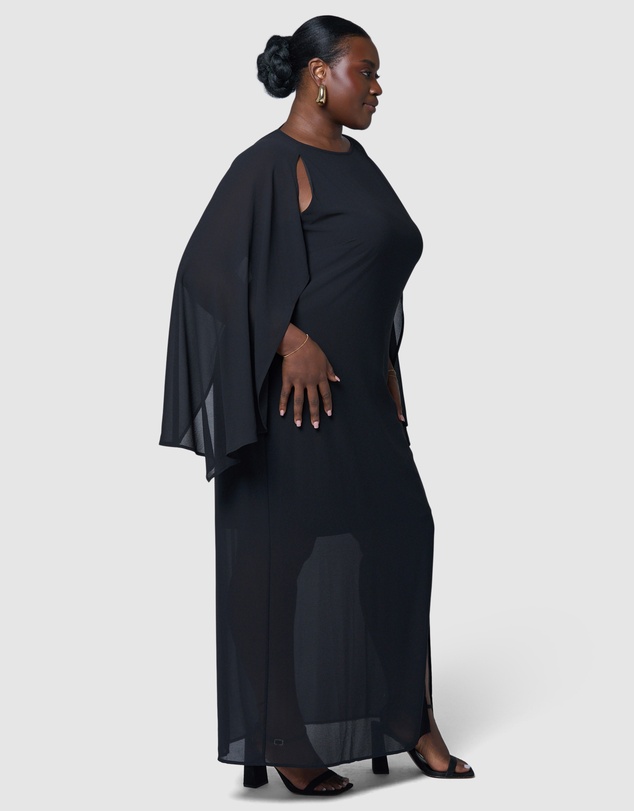 Pink Dusk by Curve Project - Eclipse Cape Maxi Dress