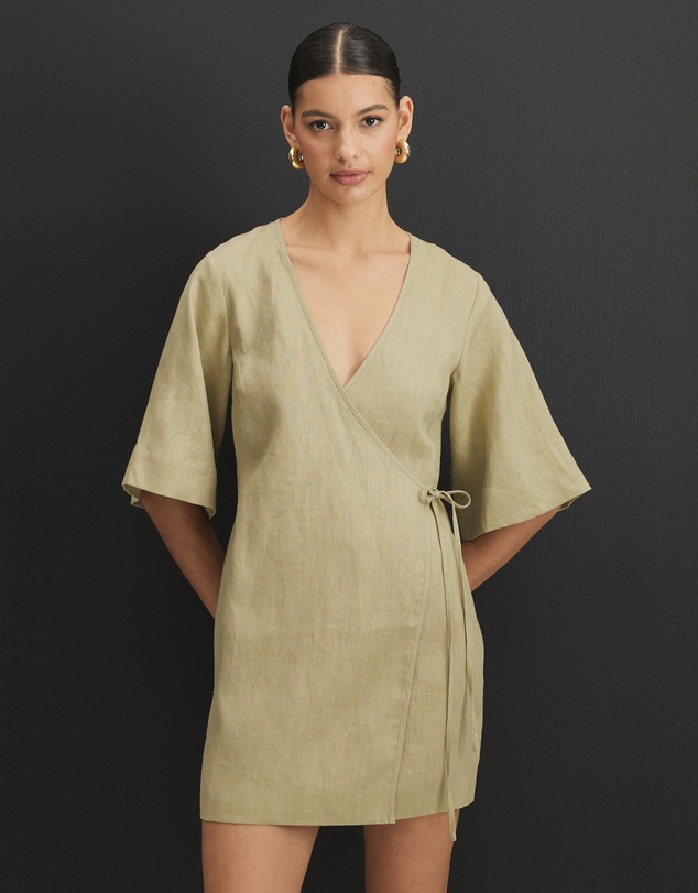 AERE - Sloane Mini Wrap Dress