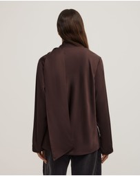 Witchery - Long Sleeve V-neck Scarf Top
