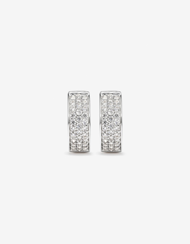 Michael Hill - Reversible Huggie Earrings With Cubic Zirconia In Sterling Silver
