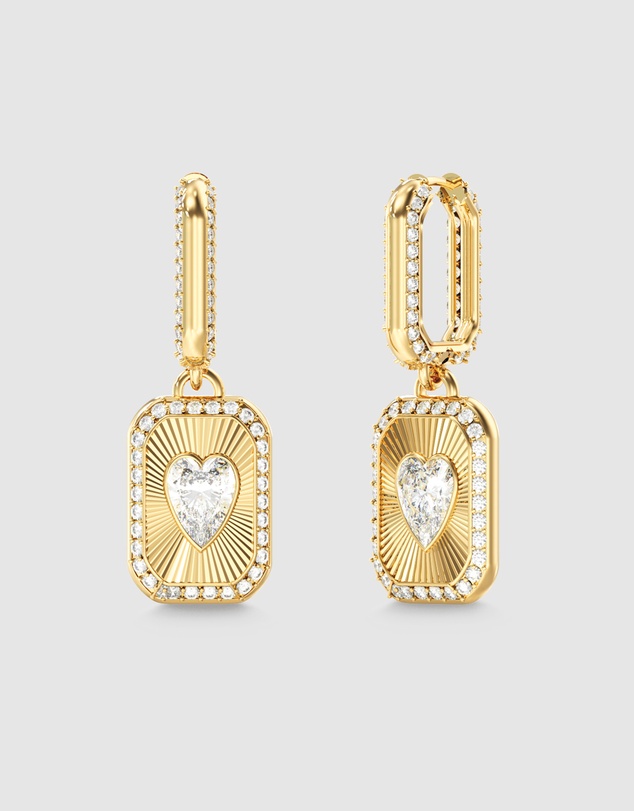 GUESS - GUESS Ladies Gold-Tone 27mm Love Tag Pendant Earrings