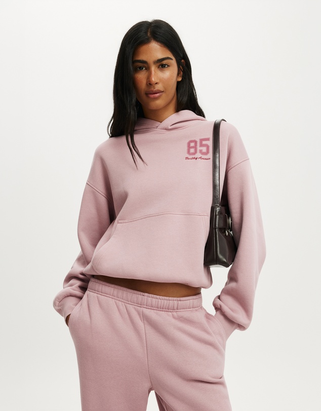 Cotton On - Graphic Boxy Fleece Hoodie