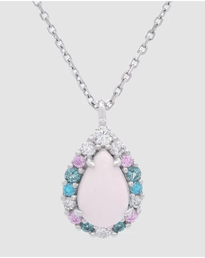 Georgini - GEORGINI WISTERIA CREATED OPAL FLORIBUNDA PENDANT SILVER