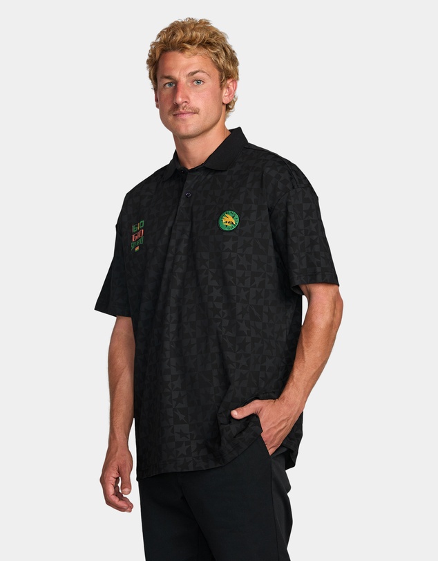 Billabong - Mens Black Star Surf Short Sleeve Polo