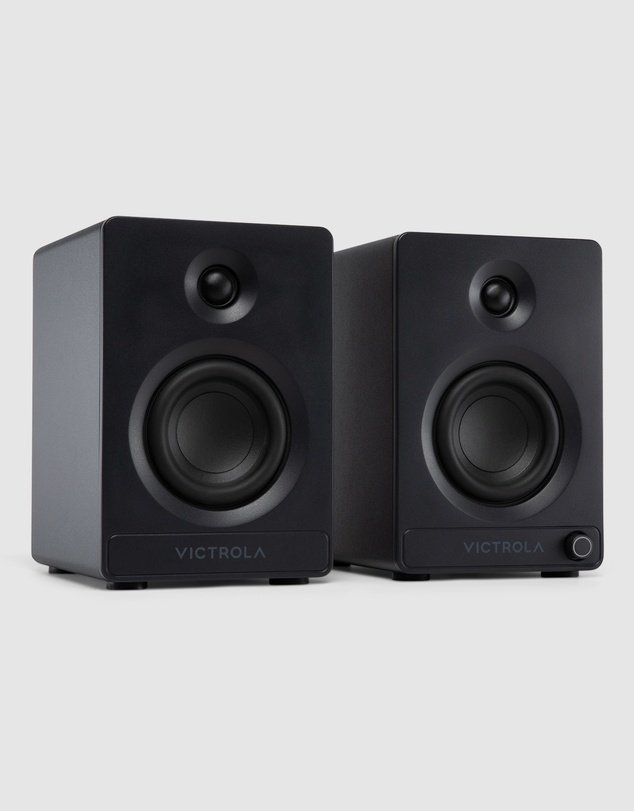 Victrola - Victrola Tempo Bookshelf Speakers - Black
