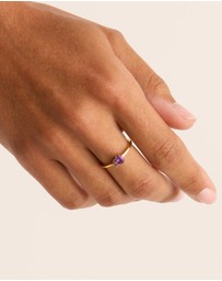 By Charlotte - Gold Kindred February Ring