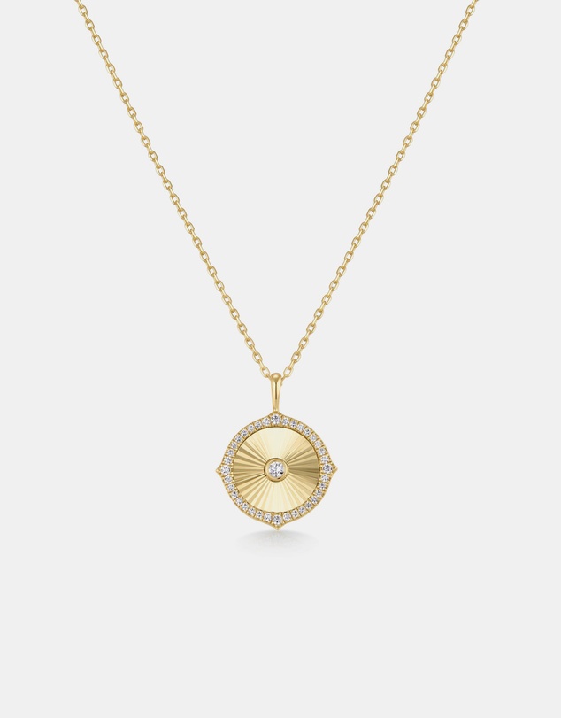 Ania Haie - Ania Haie Gold Diamond-Cut Sunny Disc Necklace