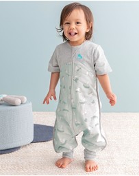 Love to Dream - Sleep Suit 1.0 TOG Organic Cotton Short Sleeve in Olive