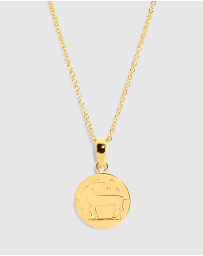 Molten Store - The Gold Capricorn Zodiac Pendant Necklace