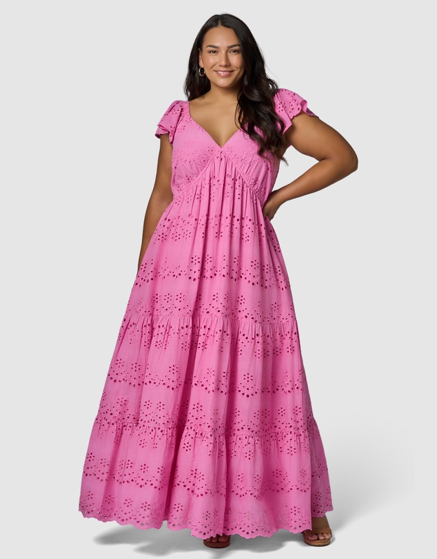 Something 4 Olivia - Violet Broderie Maxi Dress