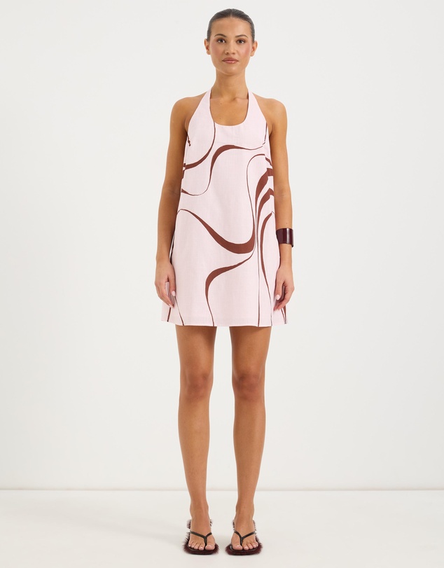 Calli - Tara Print Mini Halterneck Dress