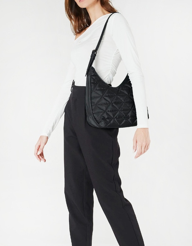 Pierre Cardin - Pierre Cardin Ladies Nylon Geometric Hobo Bag