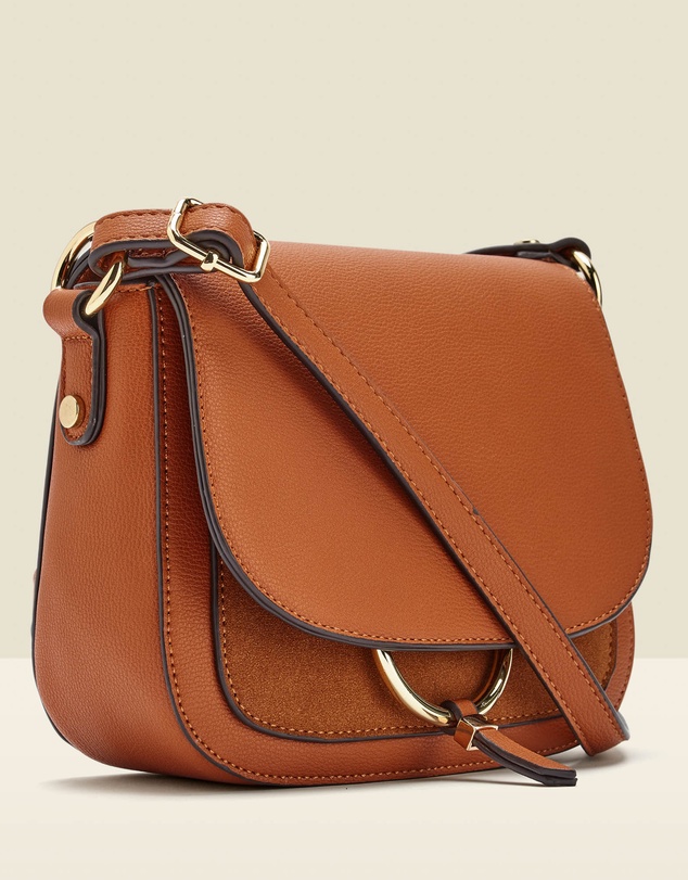 Sosandar - Faux Leather Hoop Clasp Cross Body Bag