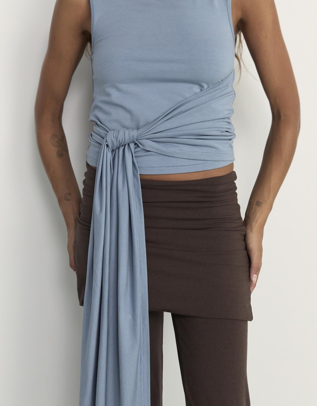 Pinky & Kamal - 3/4 Belted Wrap Around Tank