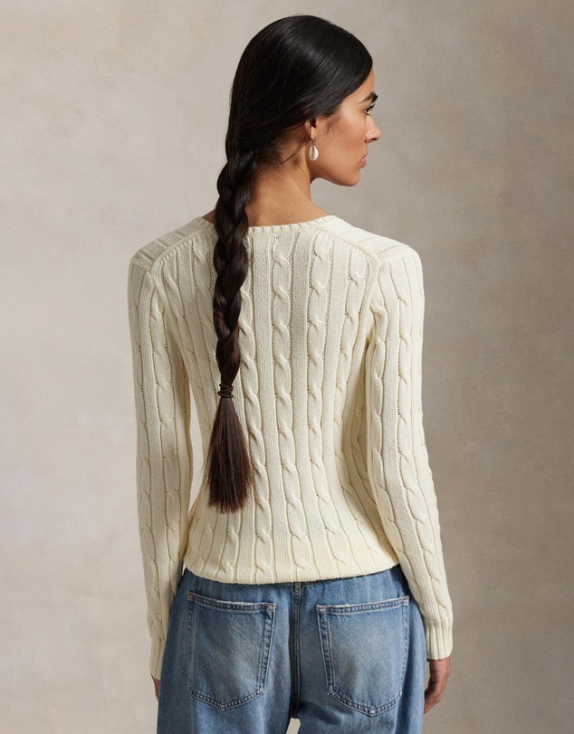 Polo Ralph Lauren - Cable-Knit Cotton V-Neck Sweater