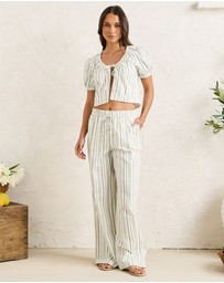 Rhythm - Mallorca Stripe Billow Sleeves Top