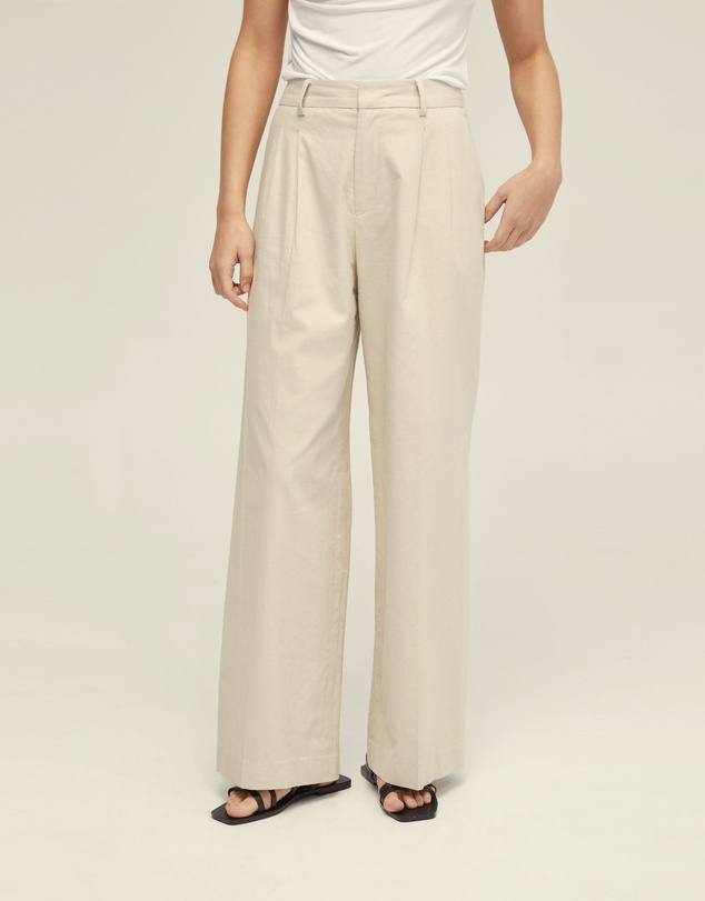 Oxford - Sonia Pleat Front Linen Pants