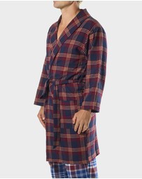 Mitch Dowd - Mens On Holiday Flannel Robe - Red