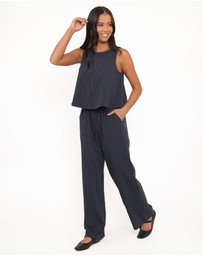 Petal & Pup - Elijah Pants - Navy White Stripe