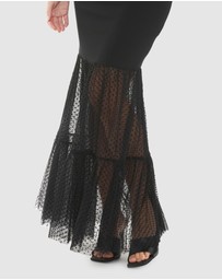 Ripe Maternity - Gwen Mesh Tiered Hem Dress