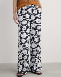 Seasalt - Seasalt Cornwall Navy Poolfield Organic Cotton Printed Trousers