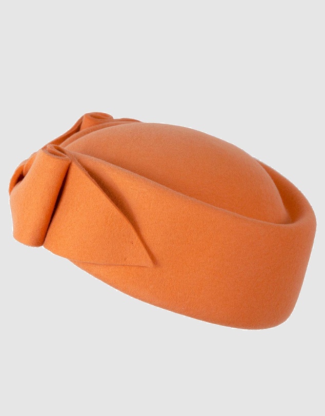 Max Alexander - Felt Orange Pillbox Hat