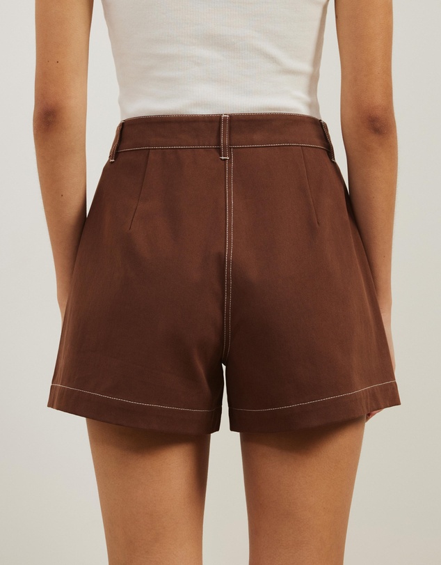 Atmos&Here - Cara Contrast Stitch Twill Shorts
