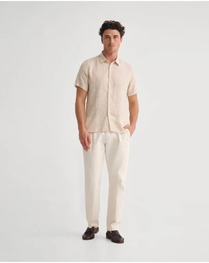 Oxford - Leyton French Linen Short Sleeve Shirt