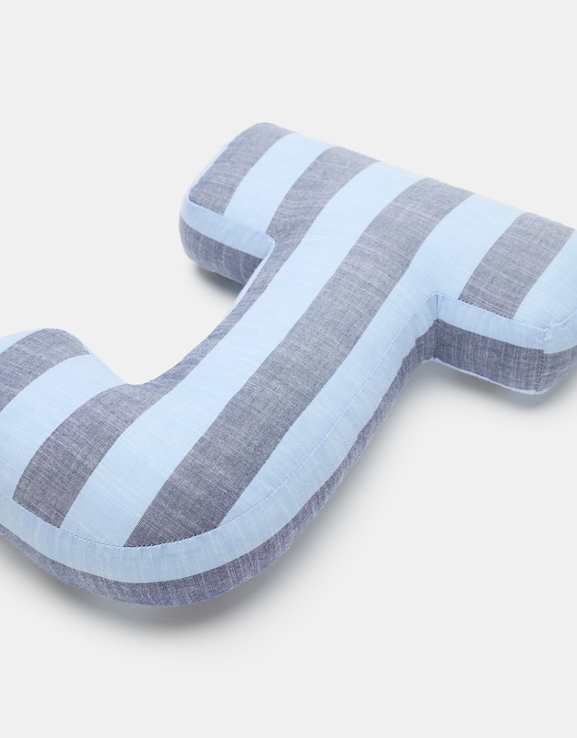 Seed Heritage - Blue Stripe Initial Cushion