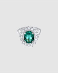 Elli Jewelry - Ring Cocktail Elegant Royal With Quartz And Zirconia Crystals In 925 Sterling Silve