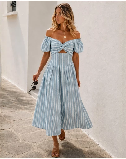 Esther & Co - Tamzin Dress - Blue Stripe