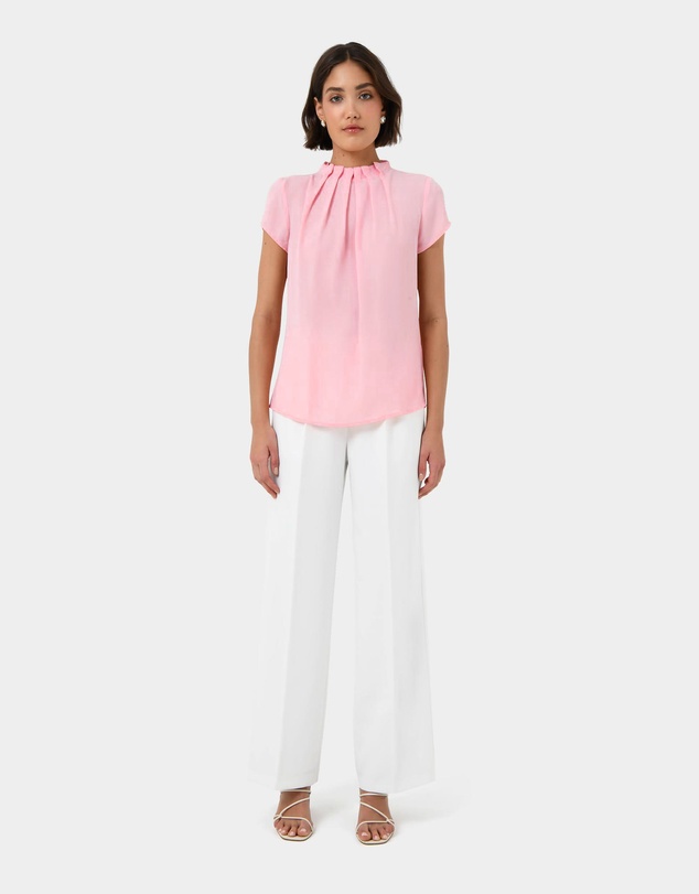 Forcast - Olivia Pleated High Neck Top