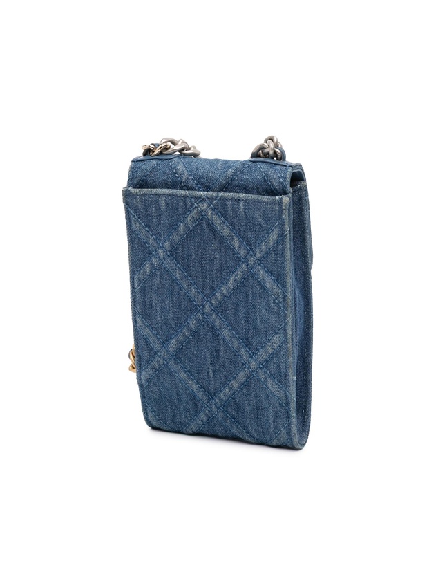 Pre-Loved by Azura Reborn - Pre-Loved Denim 19 Phone Holder with Chain