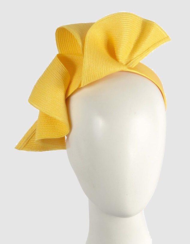 Max Alexander - Large Wavy Yellow Racing Fascinator
