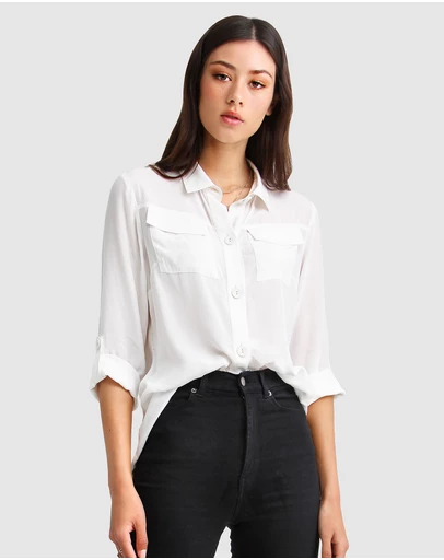 Belle & Bloom - Eclipse Rolled Sleeve Blouse