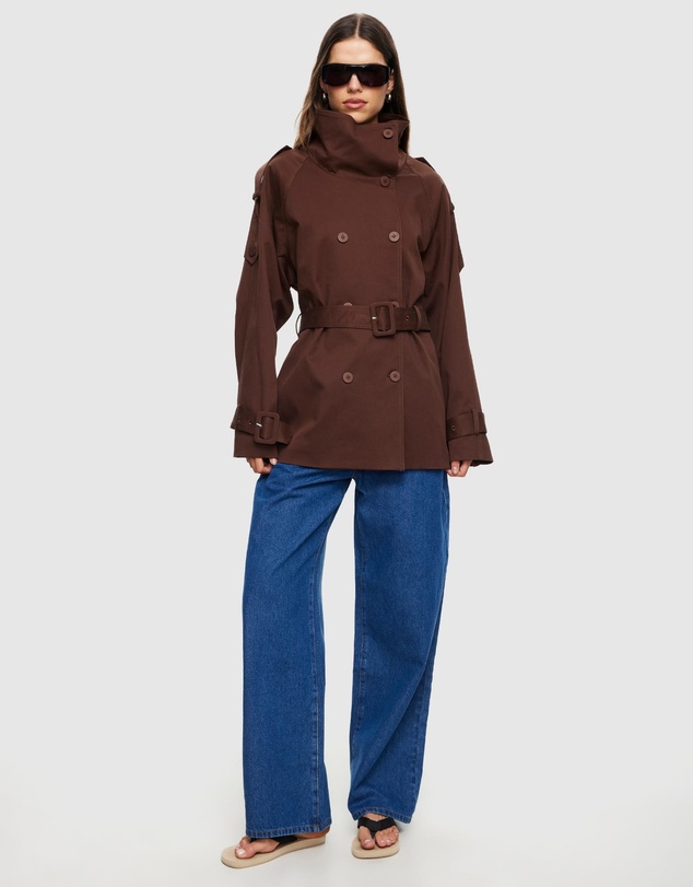 Lioness - Blanc Cropped Trench Coat - ICONIC EXCLUSIVE